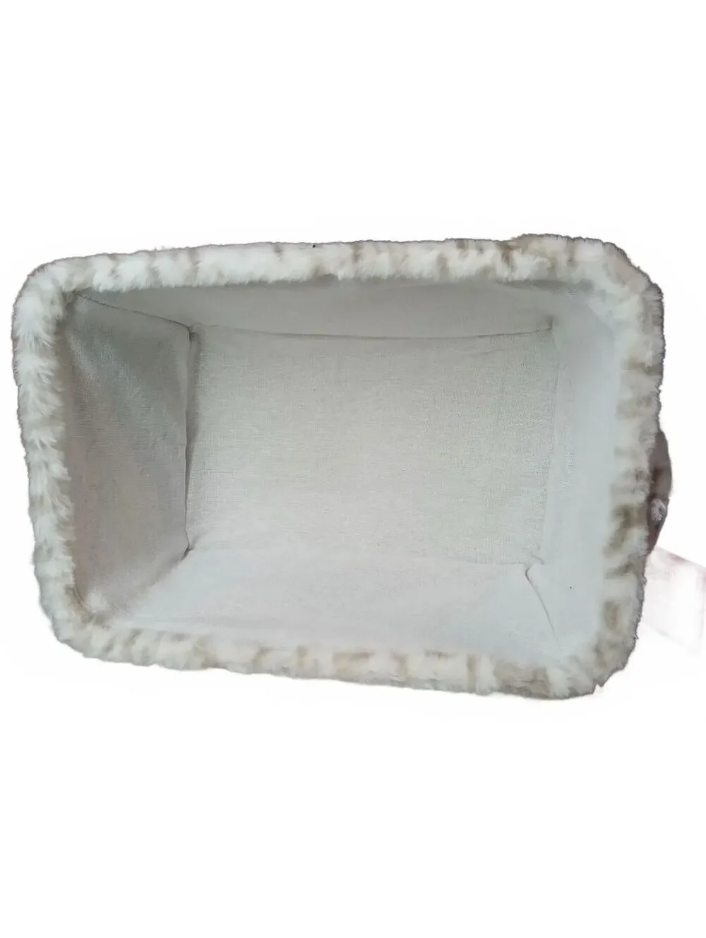 Juicy Couture Home Faux Fur Storage Basket Gold Heart Vanity Organizer NWT